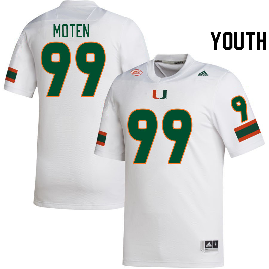 Youth #99 Ahmad Moten Miami Hurricanes College Football Jerseys Stitched-White - Click Image to Close
